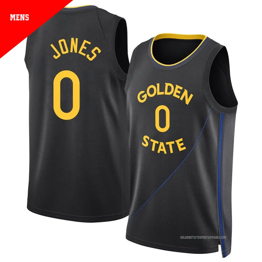 ＃0 Men's Lajae Jones Golden State Warriors 2024/25 Swingman Black Statement Edition Jersey