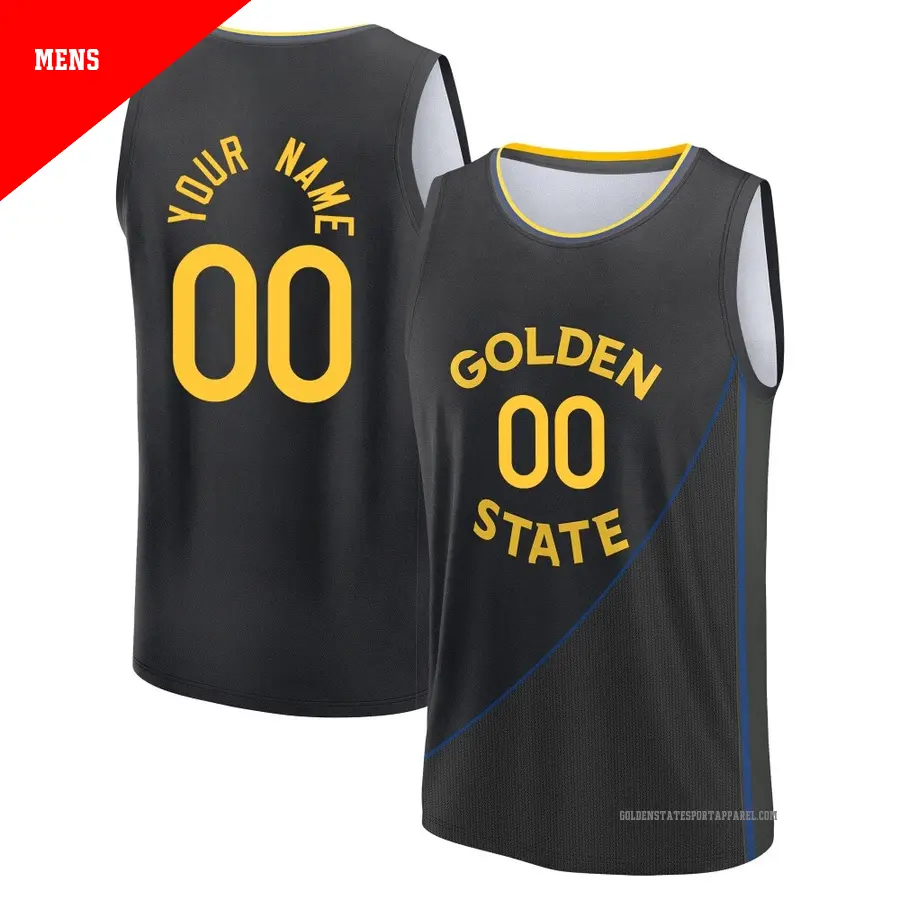 ＃00 Men's Custom Golden State Warriors 2024/25 Fast Break Black Statement Edition Jersey