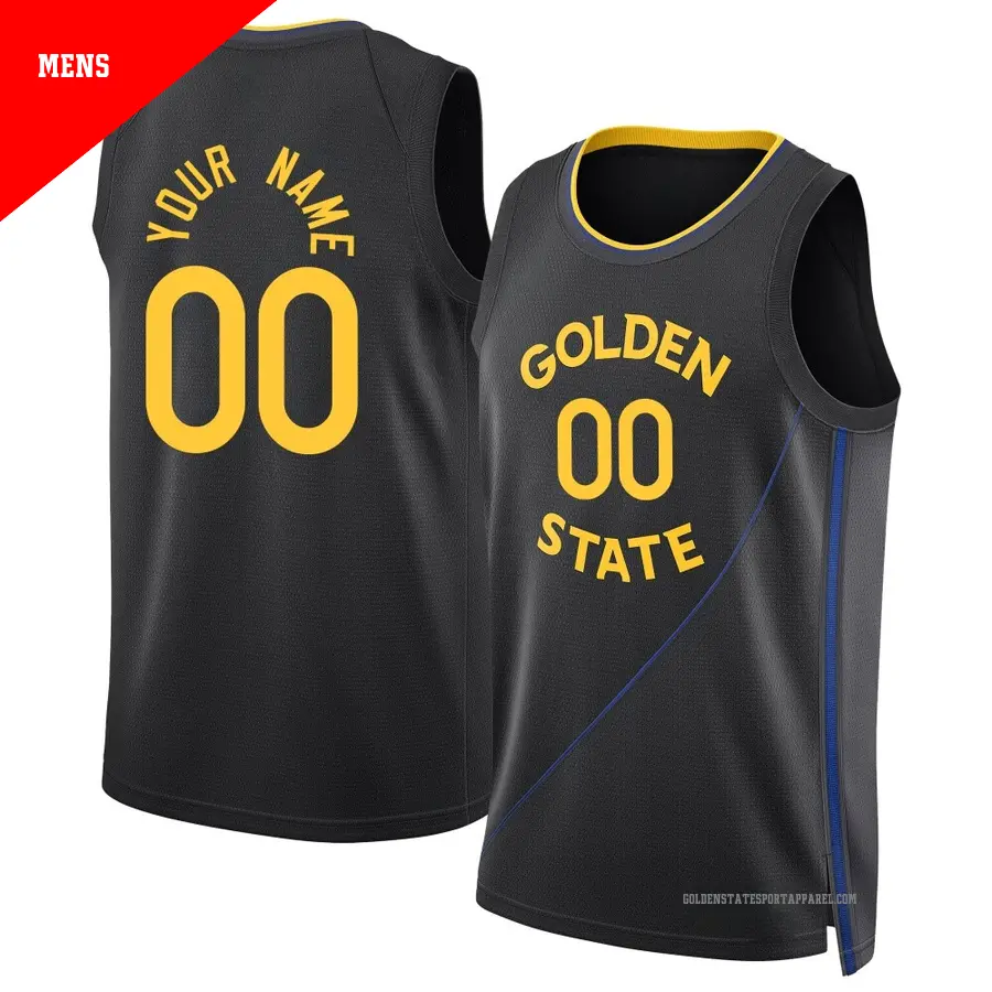 ＃00 Men's Custom Golden State Warriors 2024/25 Swingman Black Statement Edition Jersey