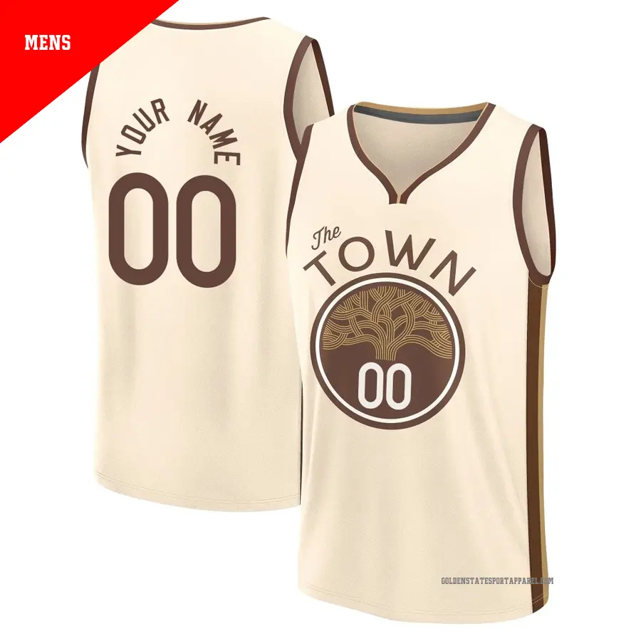 ＃00 Men's Custom Golden State Warriors 2025/26 Fast Break Tan City Edition Jersey