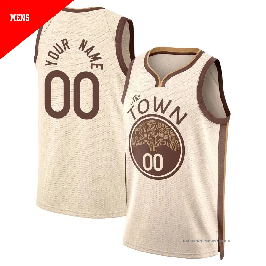 ＃00 Men's Custom Golden State Warriors 2025/26 Swingman Tan City Edition Jersey
