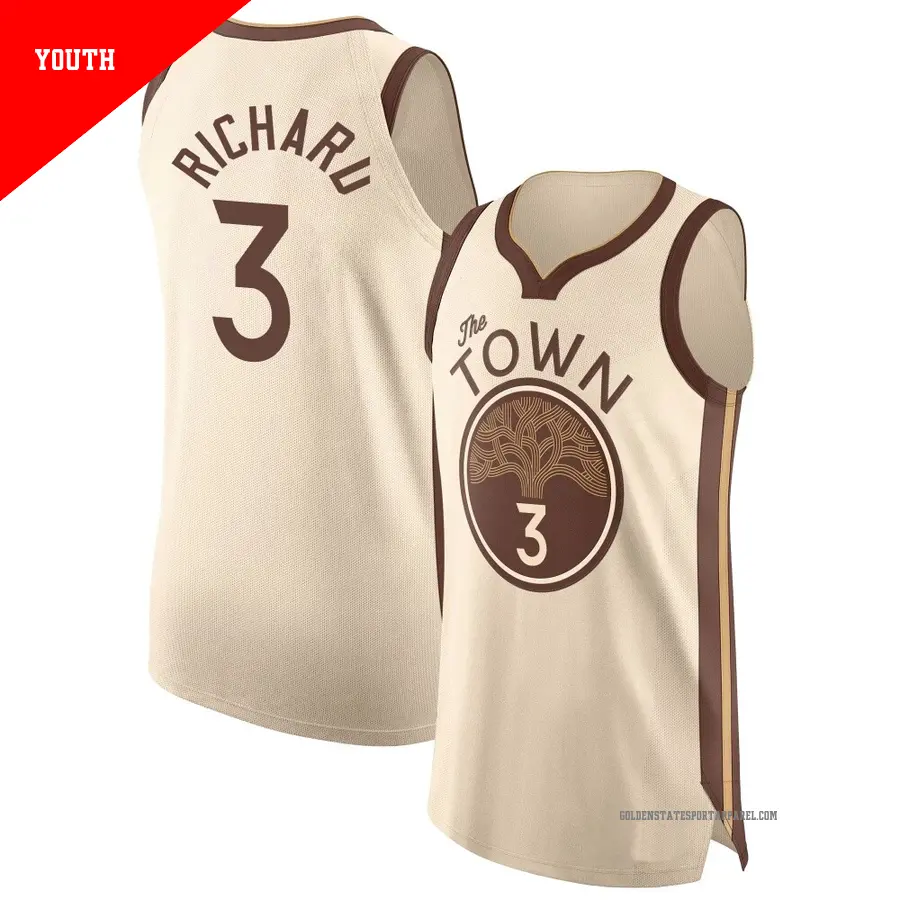 ＃3 Youth Will Richard Golden State Warriors 2025/26 Authentic Tan City Edition Jersey